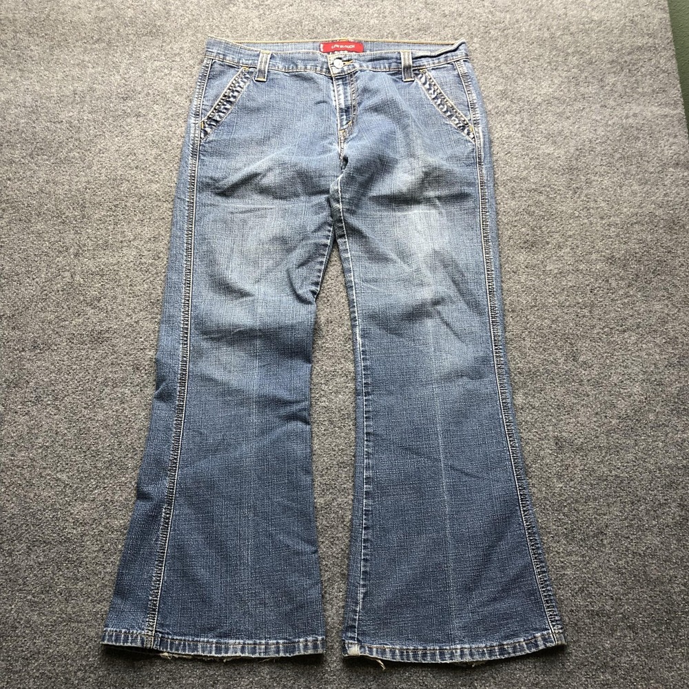 Levi's Low Slouch Jeans Juniors 13 34x28 Blue Low Rise Flare Stretch Denim